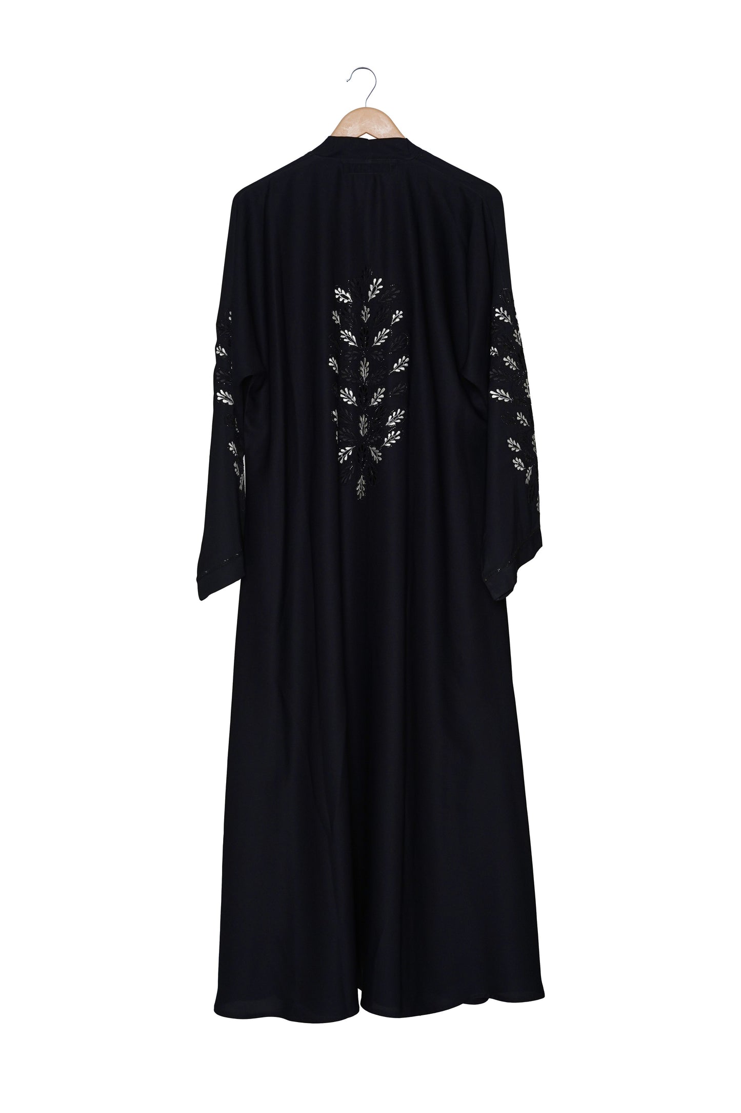 Black Abaya with Silver Embroidery