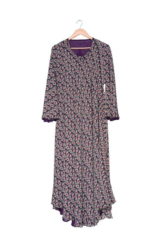Dark Floral Print Maxi Dress