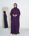 Mulaabis Classic Black Butterfly Abaya with Matching Niqab & Hijab Set