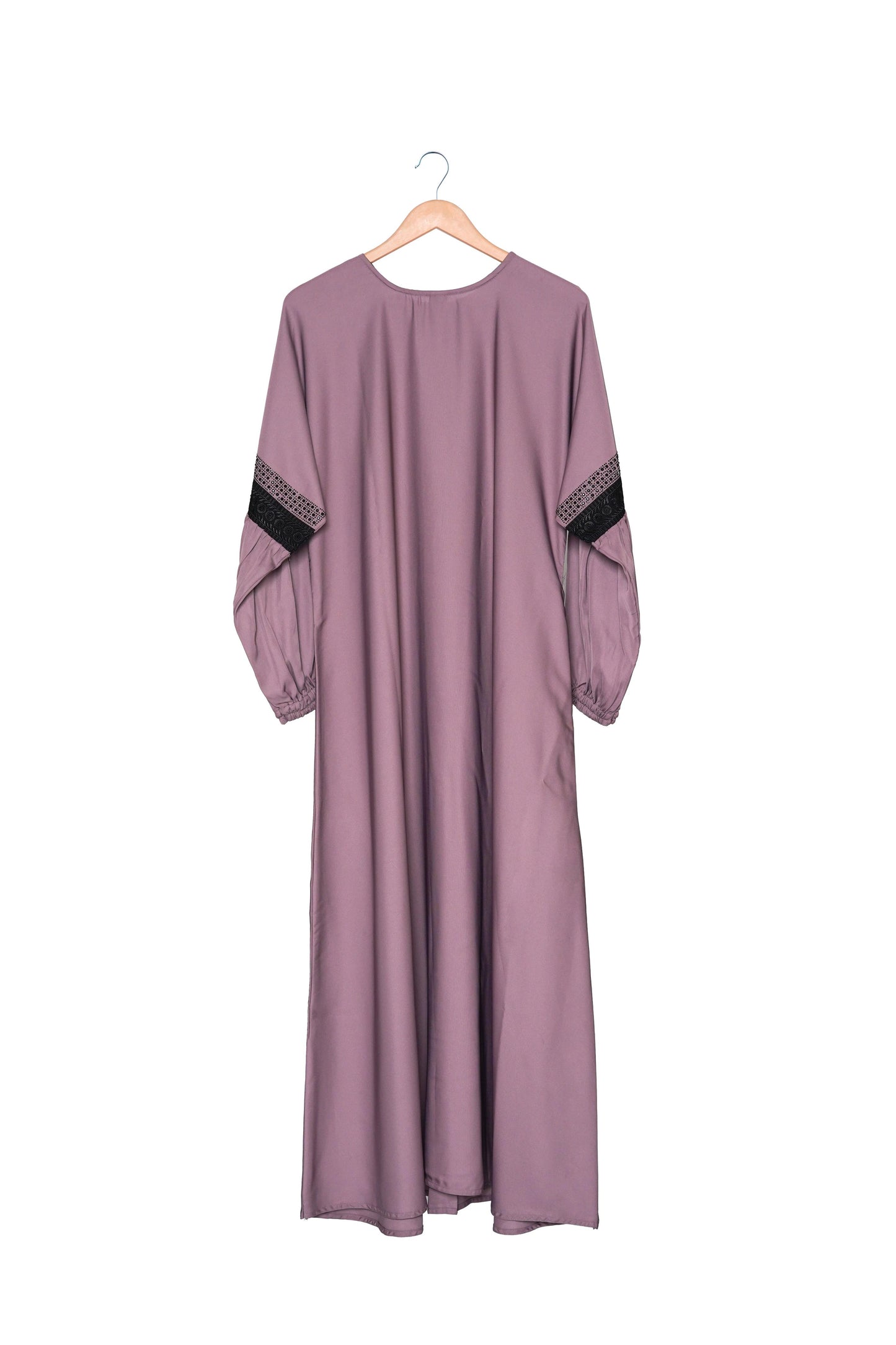 Luxury Mauve Abaya with Black Beaded
