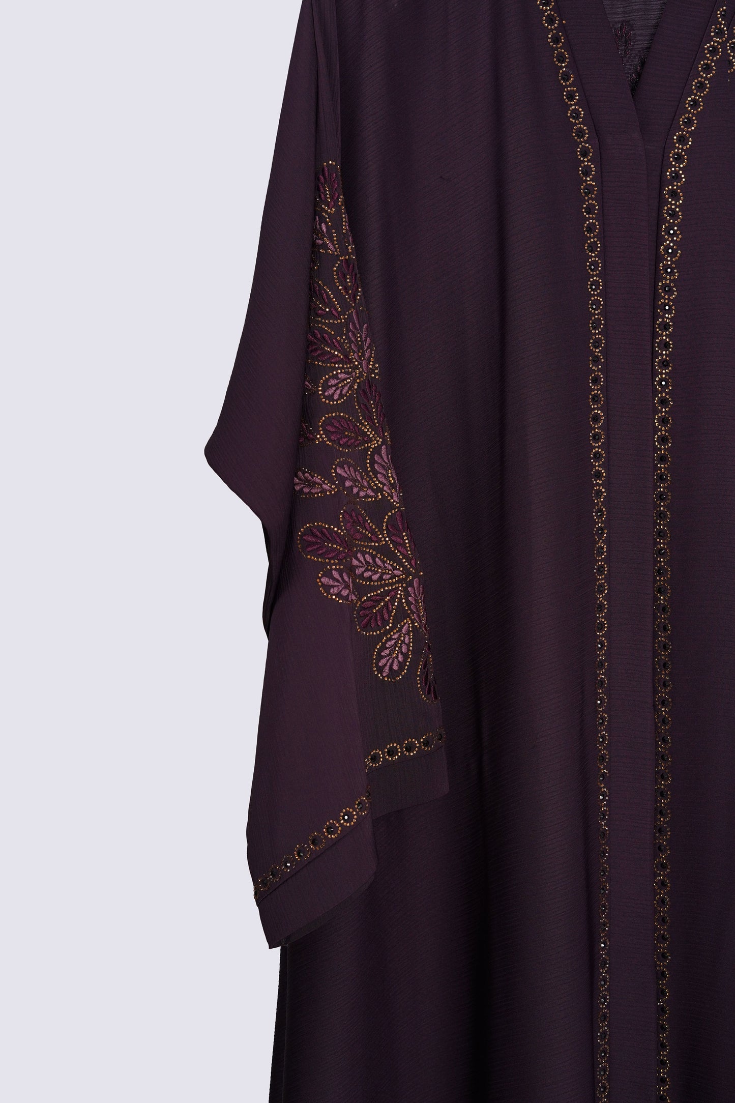 Plum Embroidered Zoom Abaya
