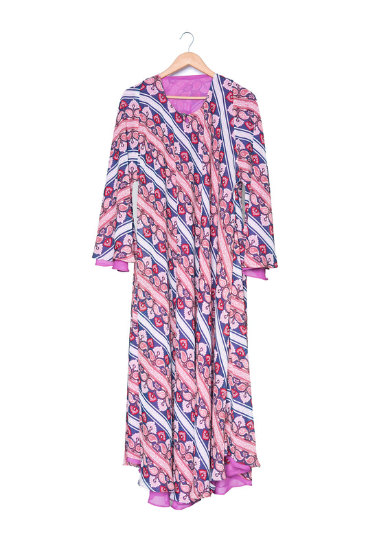 Striped Printed Maxi Abaya