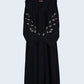 Black Abaya with Silver Leaf Embroidery Sleeves