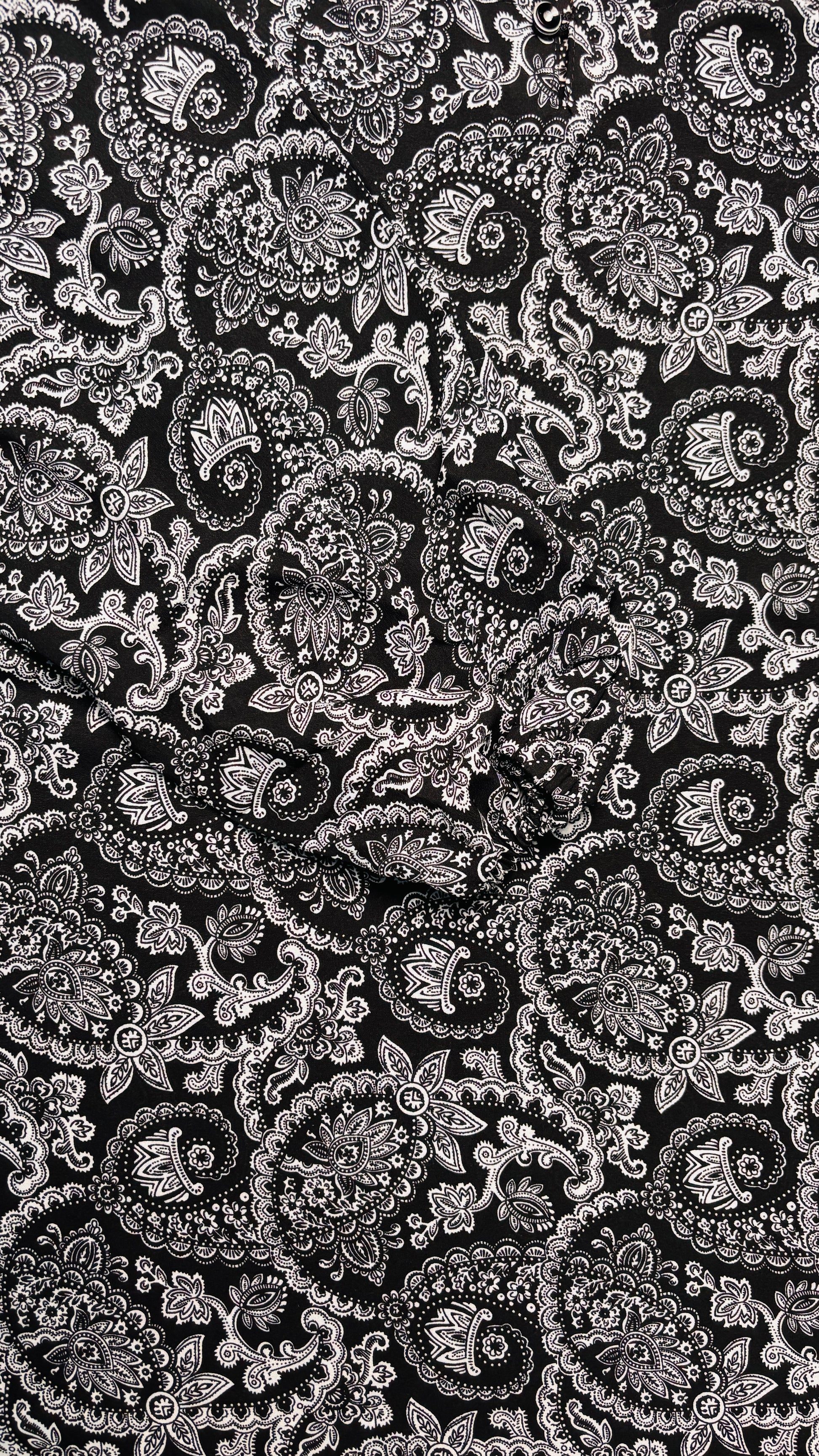 Black Floral Printed Abaya with Pocket & Detachable Belt