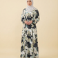 Black & Sage Floral Nida Georgette Abaya – Lightweight Everyday online