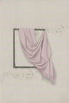 Light purple scarf draped over a green frame on a light gray background