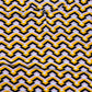 Brown Yellow Zig Zag Printed Abaya with Pocket & Belt