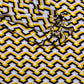 Brown Yellow Zig Zag Printed Abaya with Pocket & Belt