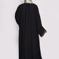 Charcoal Grey & Black Nida Georgette Abaya