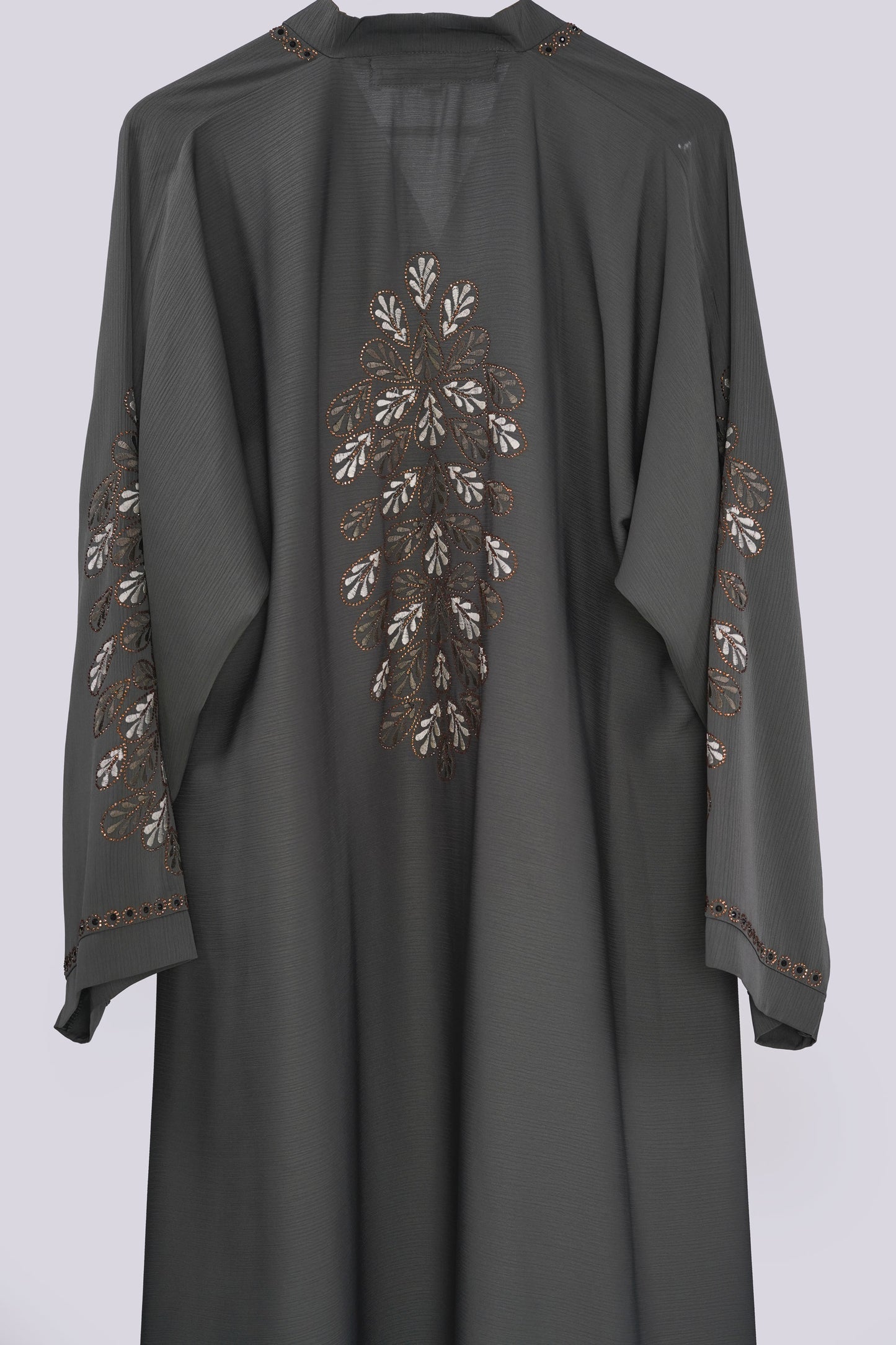 Charcoal Embroidered Zoom Abaya