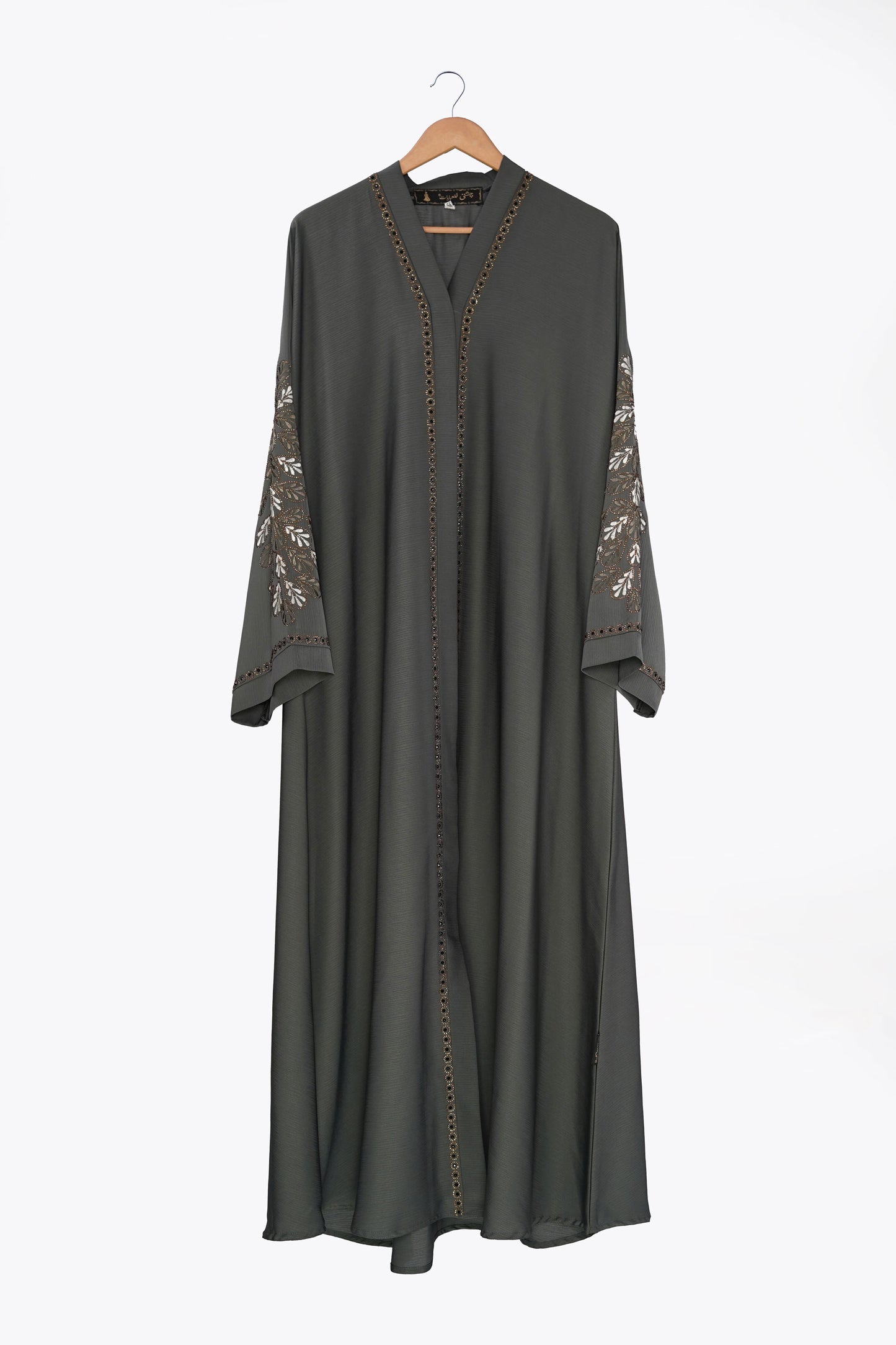 Charcoal Embroidered Zoom Abaya