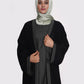 Charcoal Grey & Black Nida Georgette Abaya