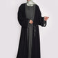 Charcoal Grey & Black Nida Georgette Abaya