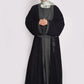 Charcoal Grey & Black Nida Georgette Abaya