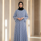 Chiffon_Striped_Blue_Red_Ruffled_Maxi_Dress_Elegant_Cap_Sleeve_Abaya