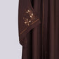 Chocolate Brown Embroidered Nida Abaya