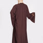 Chocolate Brown Embroidered Nida Abaya