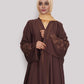 Chocolate Embroidered Zoom Abaya