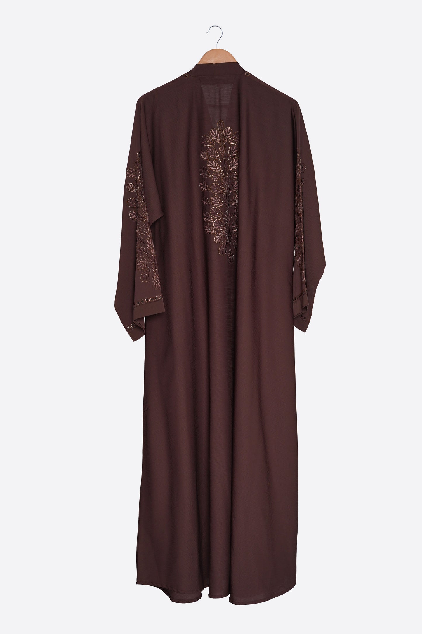 Chocolate Embroidered Zoom Abaya