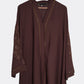 Chocolate Embroidered Zoom Abaya