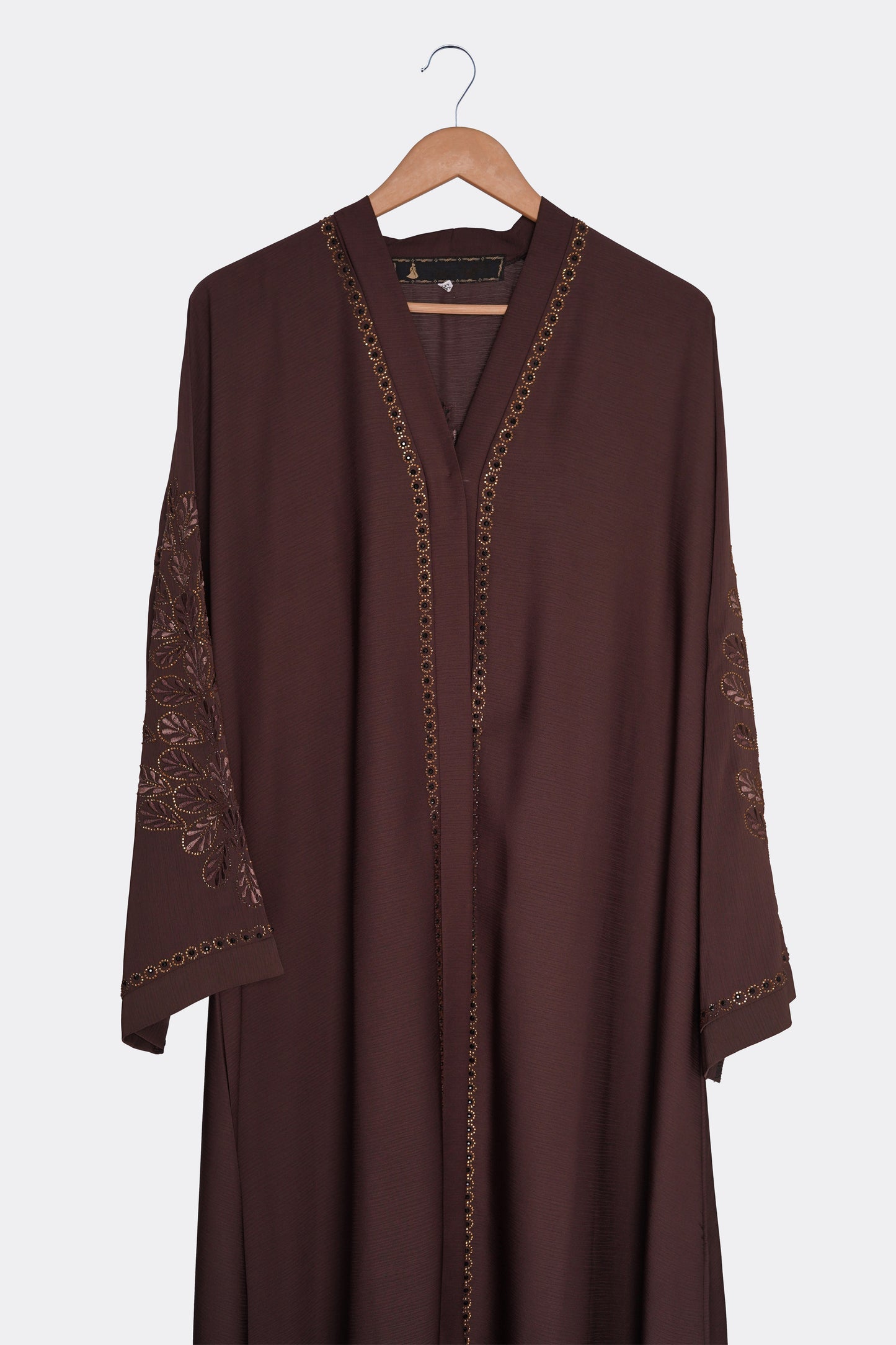 Chocolate Embroidered Zoom Abaya