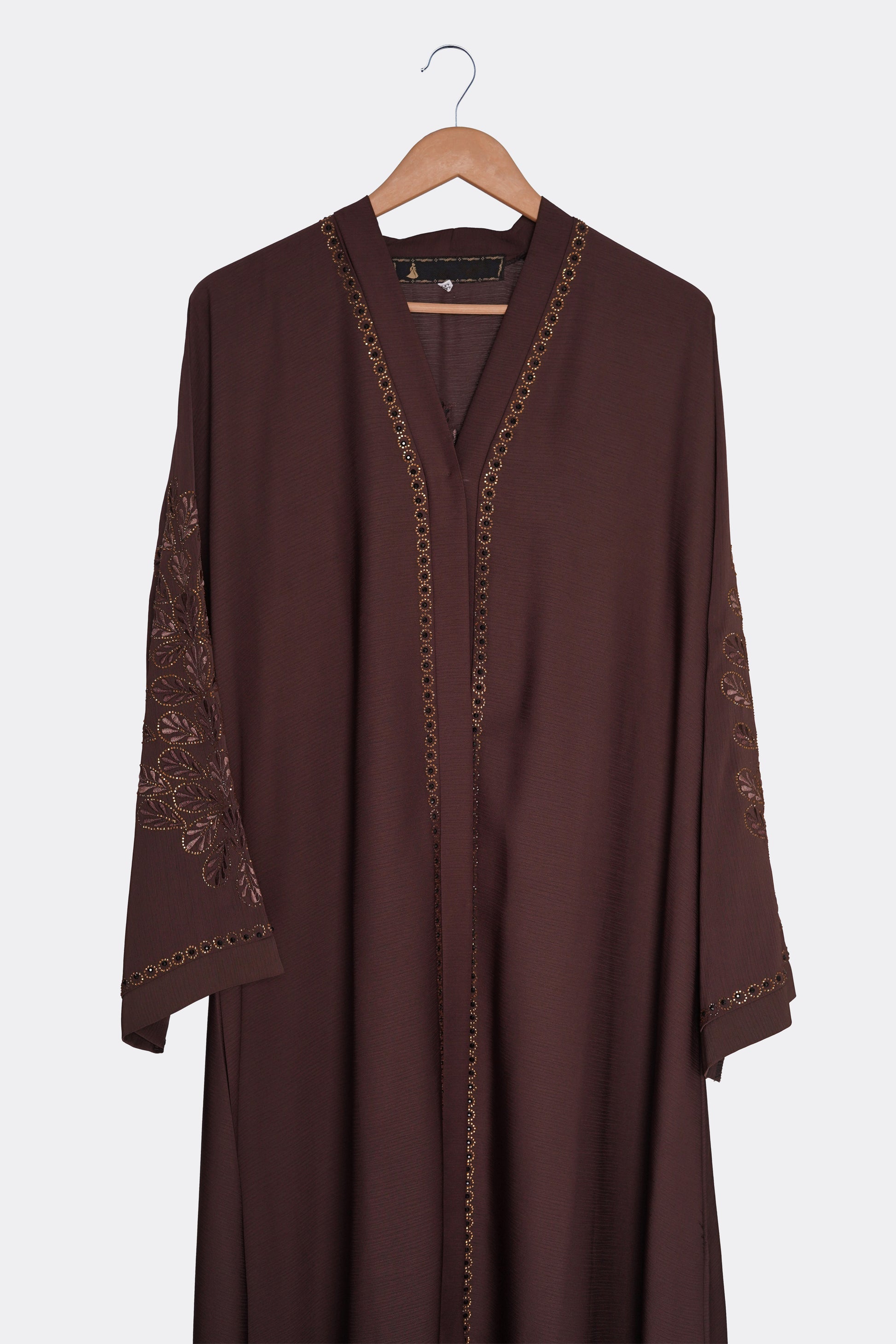 Chocolate Embroidered Zoom Abaya