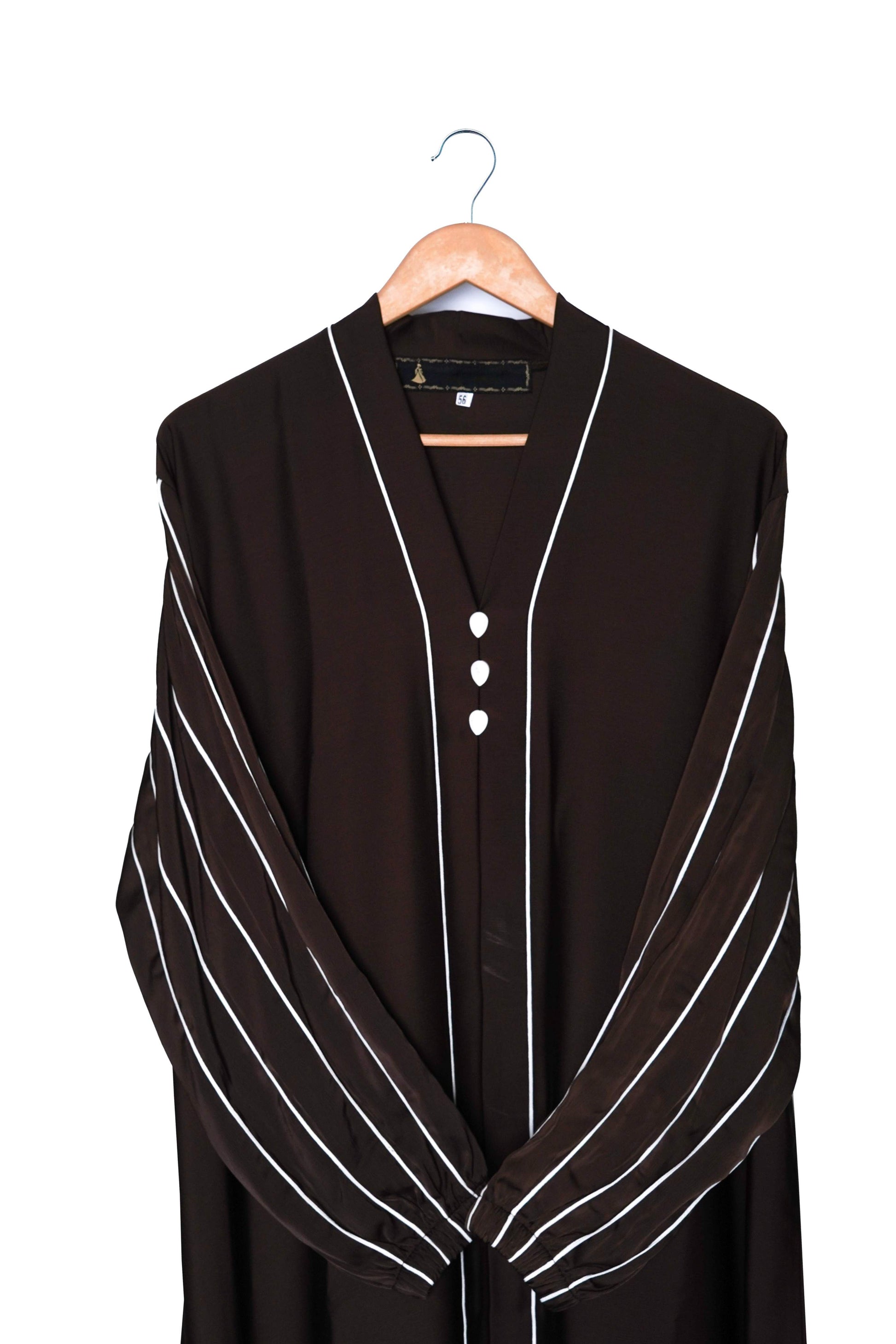Classic Deep Brown Open Abaya