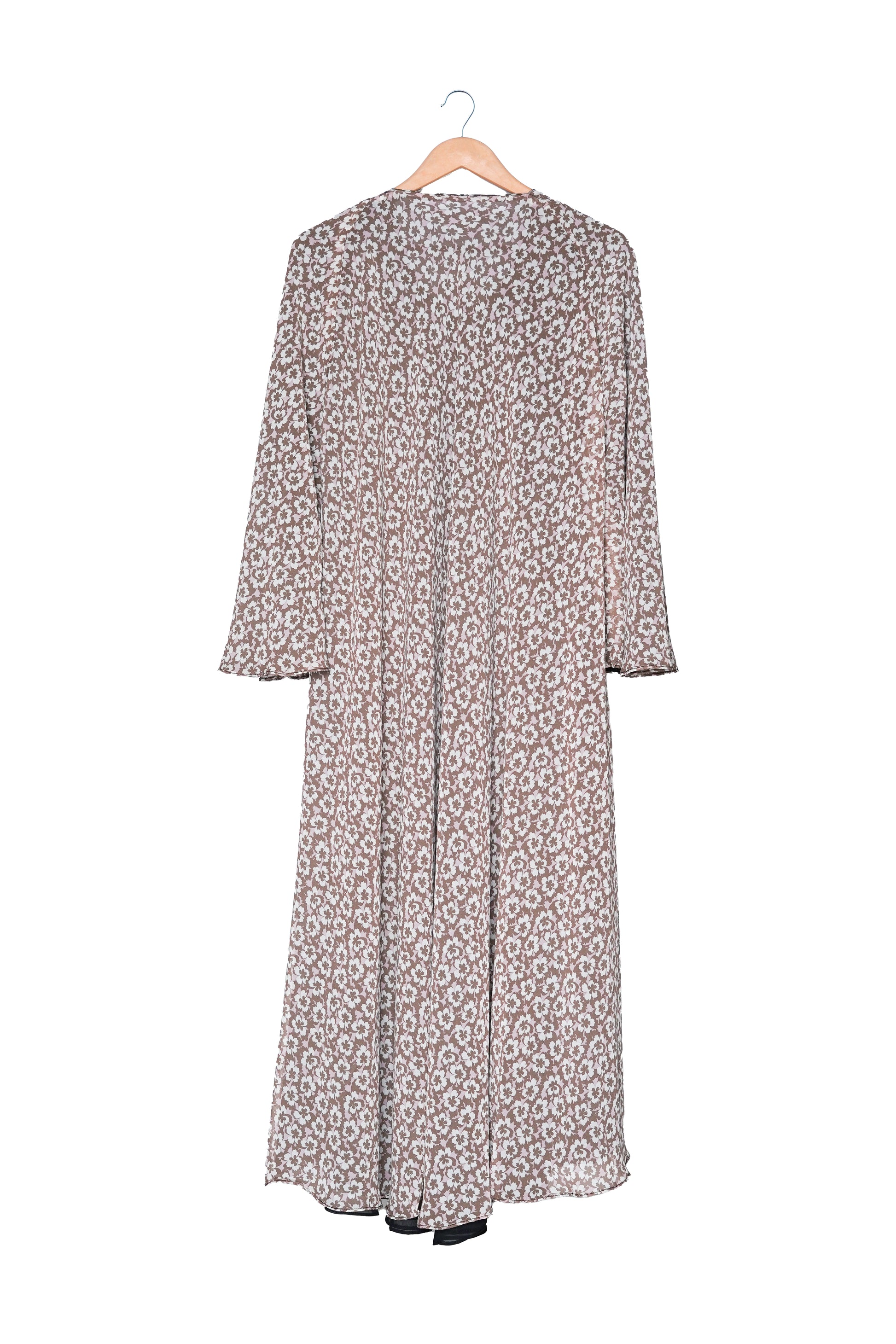 Cream Ditsy Floral Print Abaya