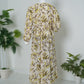 Mulaabis Vibrant Yellow Floral Printed Abaya with Pocket & Belt