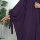 Mulaabis Classic Black Butterfly Abaya with Matching Niqab & Hijab Set