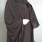 Mulaabis Taupe Brown Butterfly Abaya with Matching Hijab Set