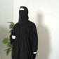 Mulaabis Classic Black Butterfly Abaya with Matching Niqab & Hijab Set