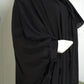 Mulaabis Classic Black Butterfly Abaya with Matching Niqab & Hijab Set