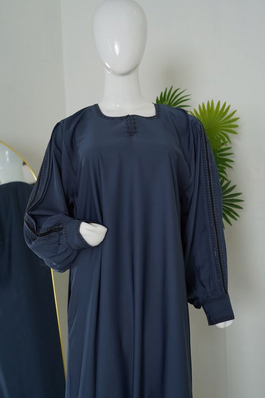 Navy Nida Embellished Abaya