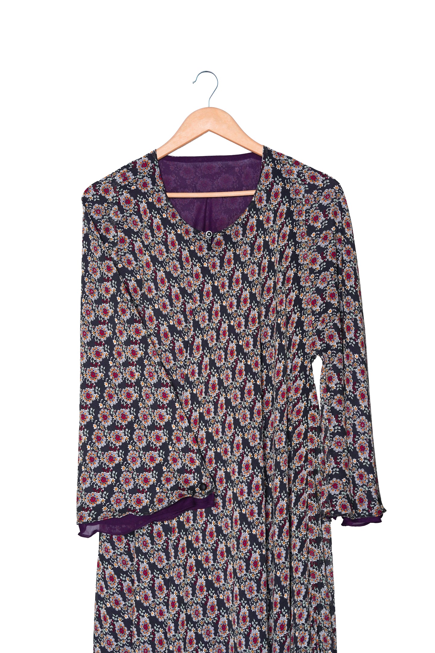 Dark Floral Print Maxi Dress-1
