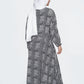 Elegant Black & White Nida Georgette Maxi Abaya 