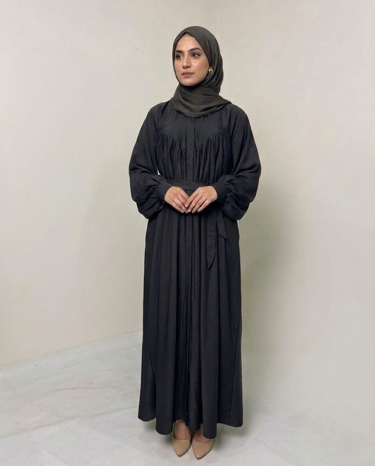Elegant Black Pleated Abaya