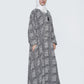 Elegant Black & White Nida Georgette Maxi Abaya 
