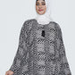 Elegant Black & White Nida Georgette Maxi Abaya 