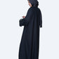 Elegant Black Embroidered Open Abaya 