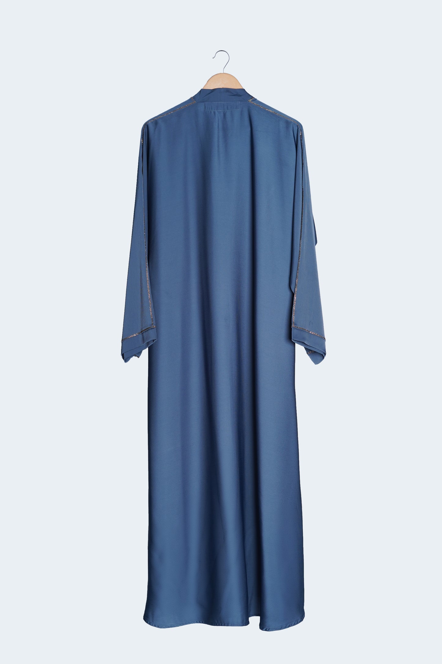 Elegant Slate Blue Open Abaya