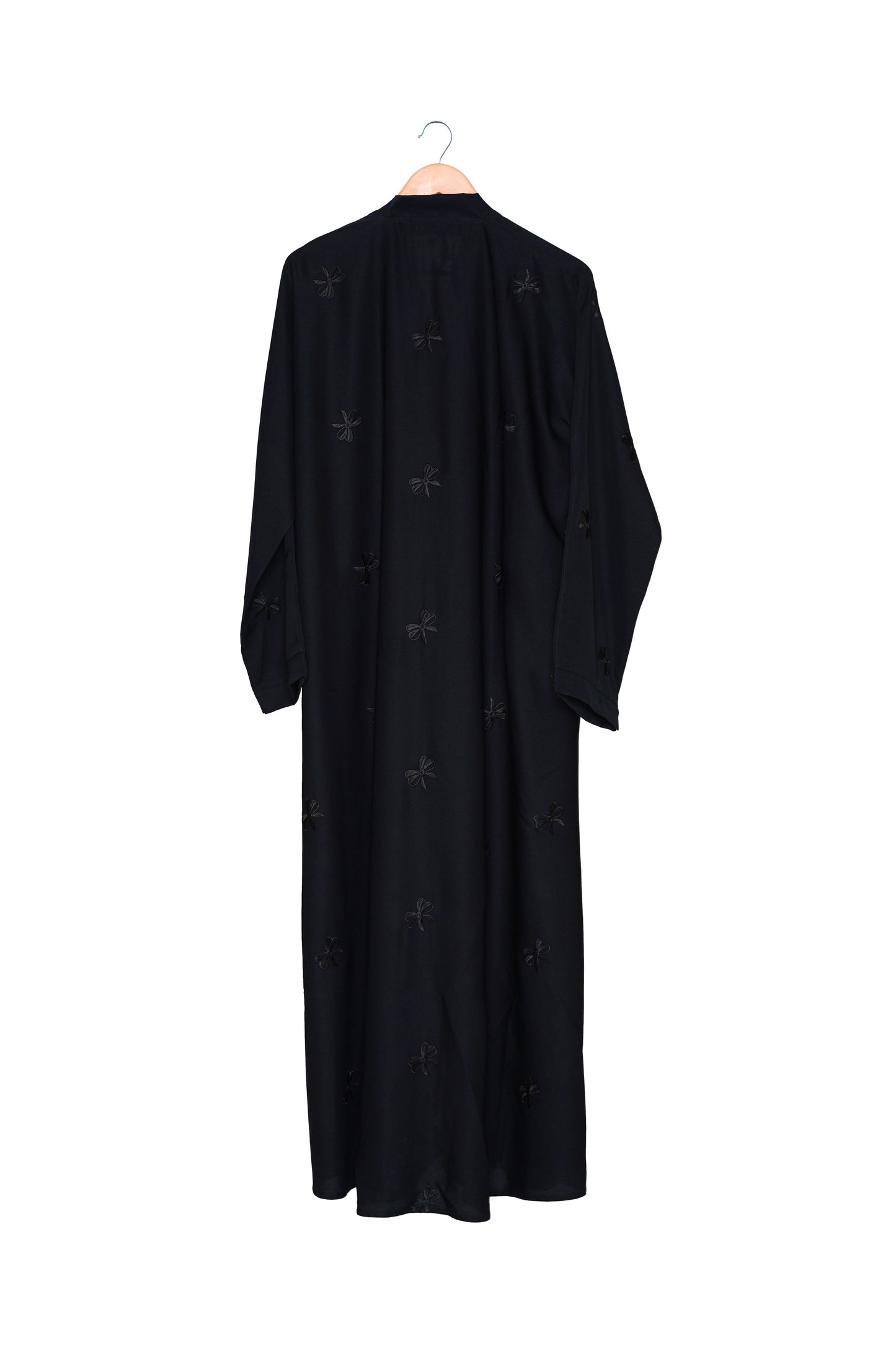 Embroidered Black Butterfly Abaya