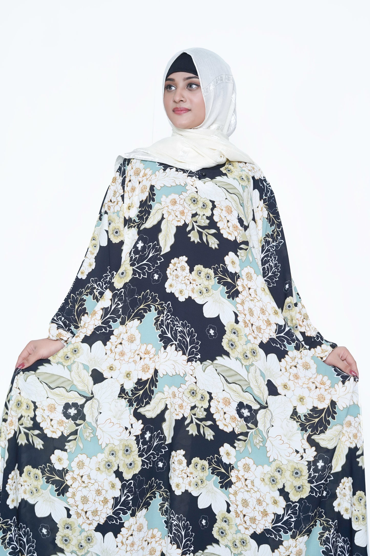 Floral Nida Georgette Abaya