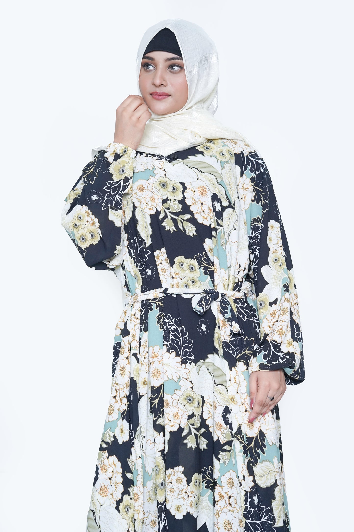Floral Nida Georgette Abaya