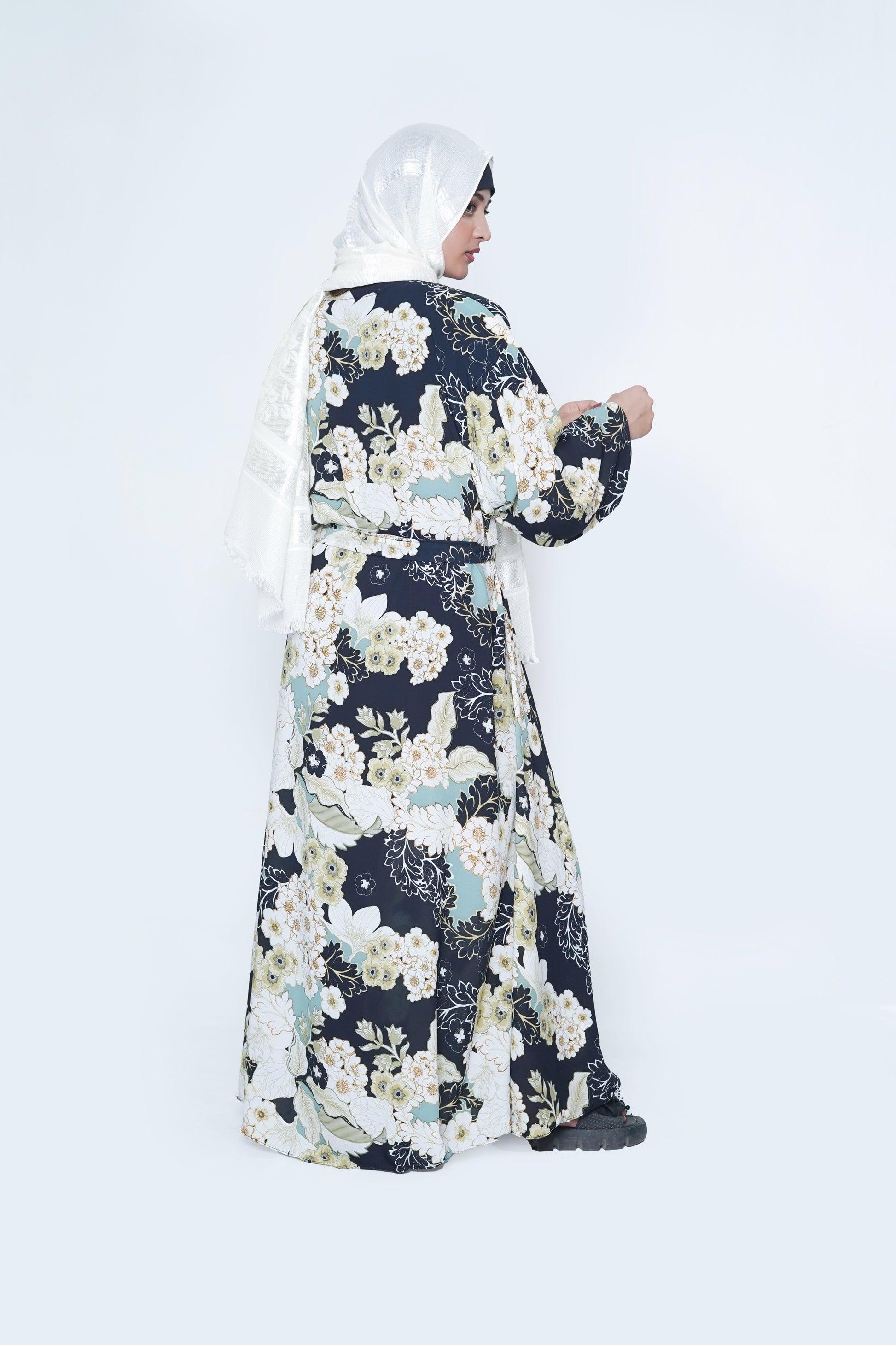 Floral Nida Georgette Abaya