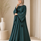 Forest Green Flowy Abaya with Tassel Details | Daily Wear Maxi Dress