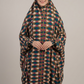 Premium Earthy Brown Geometric Print Namaz Chaddar – Full Coverage  Prayer Dress for Women