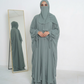 Mulaabis Sage Green Butterfly Abaya with Matching Niqab & Hijab Set