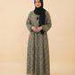 Elegant Olive Leaf Nida Georgette Maxi Abaya