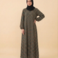 Geometric Print Kimono Dress | Vibrant Orange & Teal Zig Zag Maxi Abaya